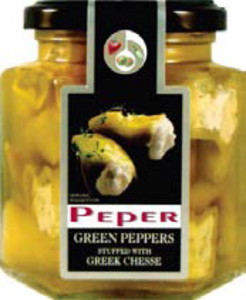 Grüne Paprika gefüllt mit Käse